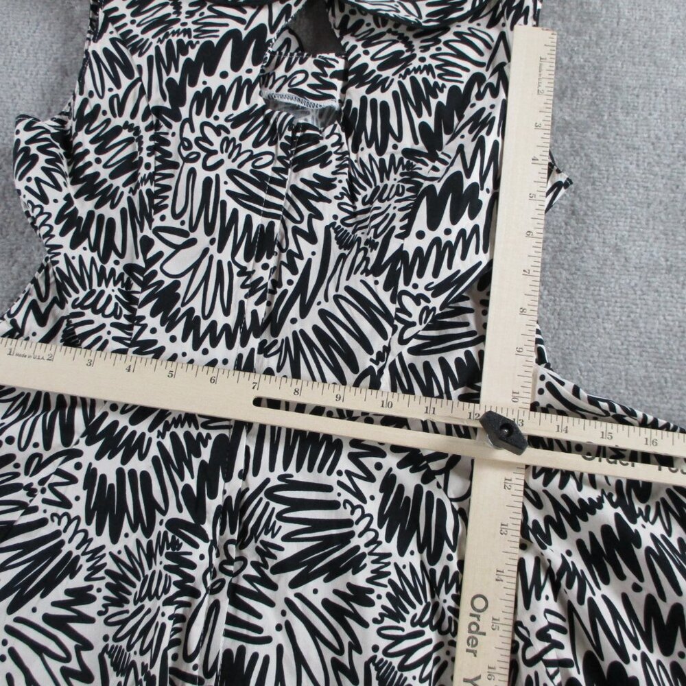 Nooworks Peter Pan Zig Zag Pattern Dress Black Womens Small Sleeveless Vacation - Picture 4 of 7